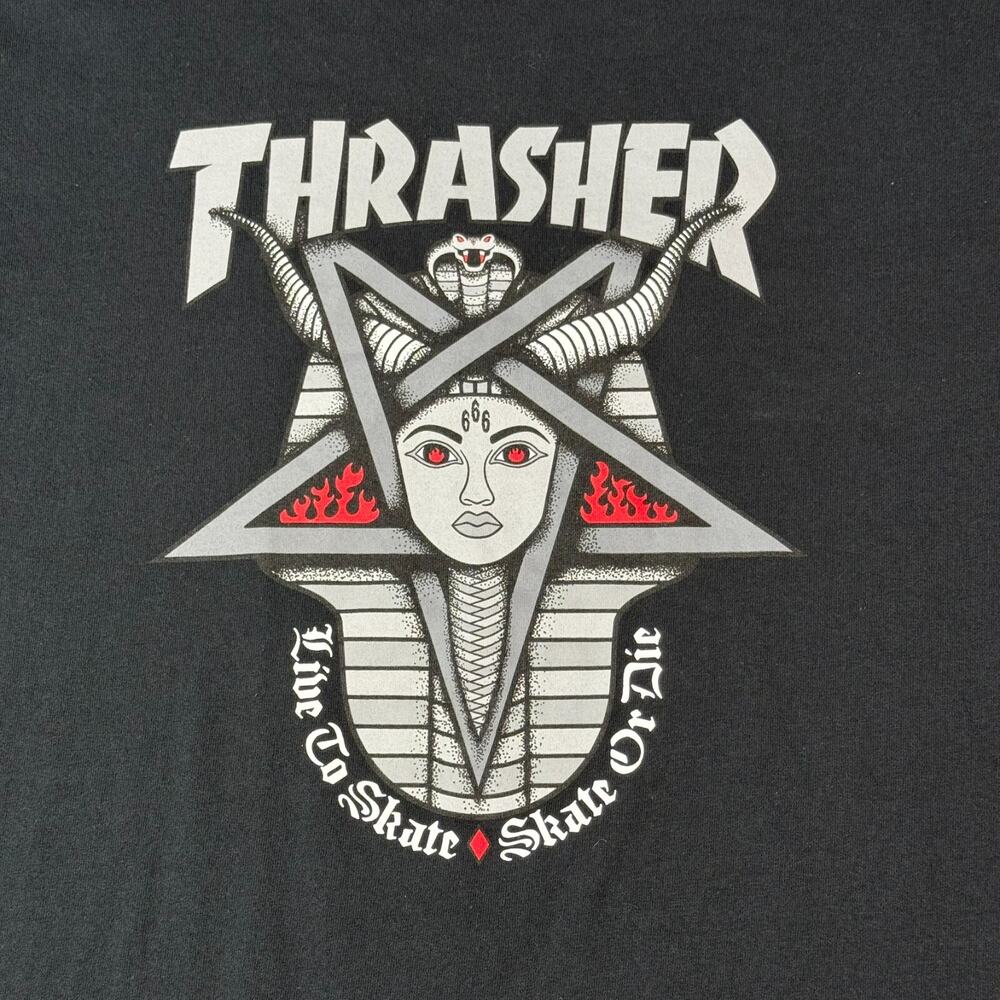 Thrasher Magazine Skateboard Live to Skate Skate or Die T‎ Shirt Black Medium - Picture 2 of 7